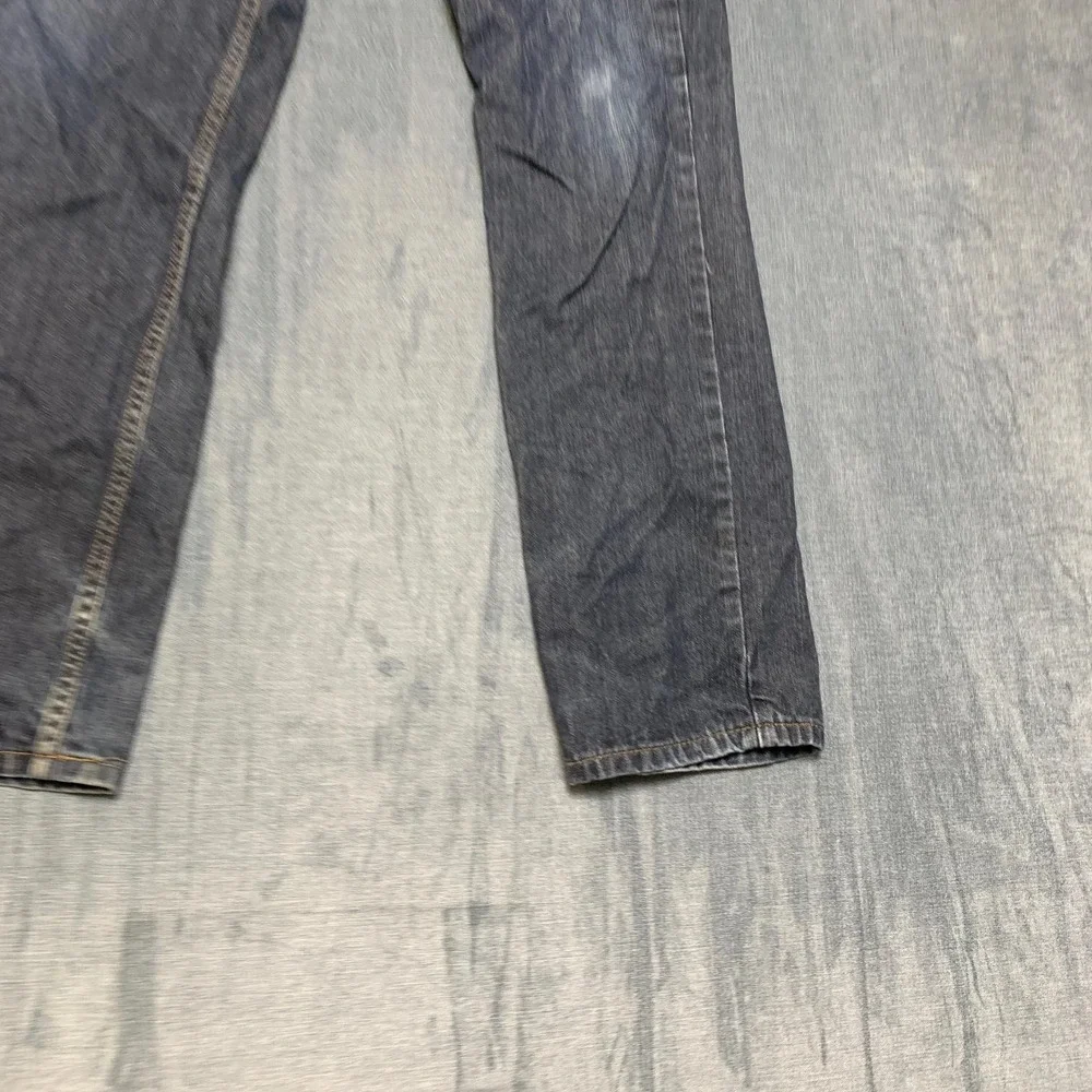 Levi's 514 Jeans Mens 30x30 Blue Denim Distressed Dark Wash Straight Fit Cozy